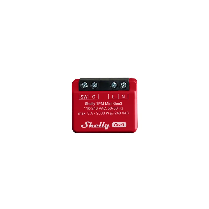 Shelly 1PM Mini Gen3 Controller, WiFi/Bluetooth